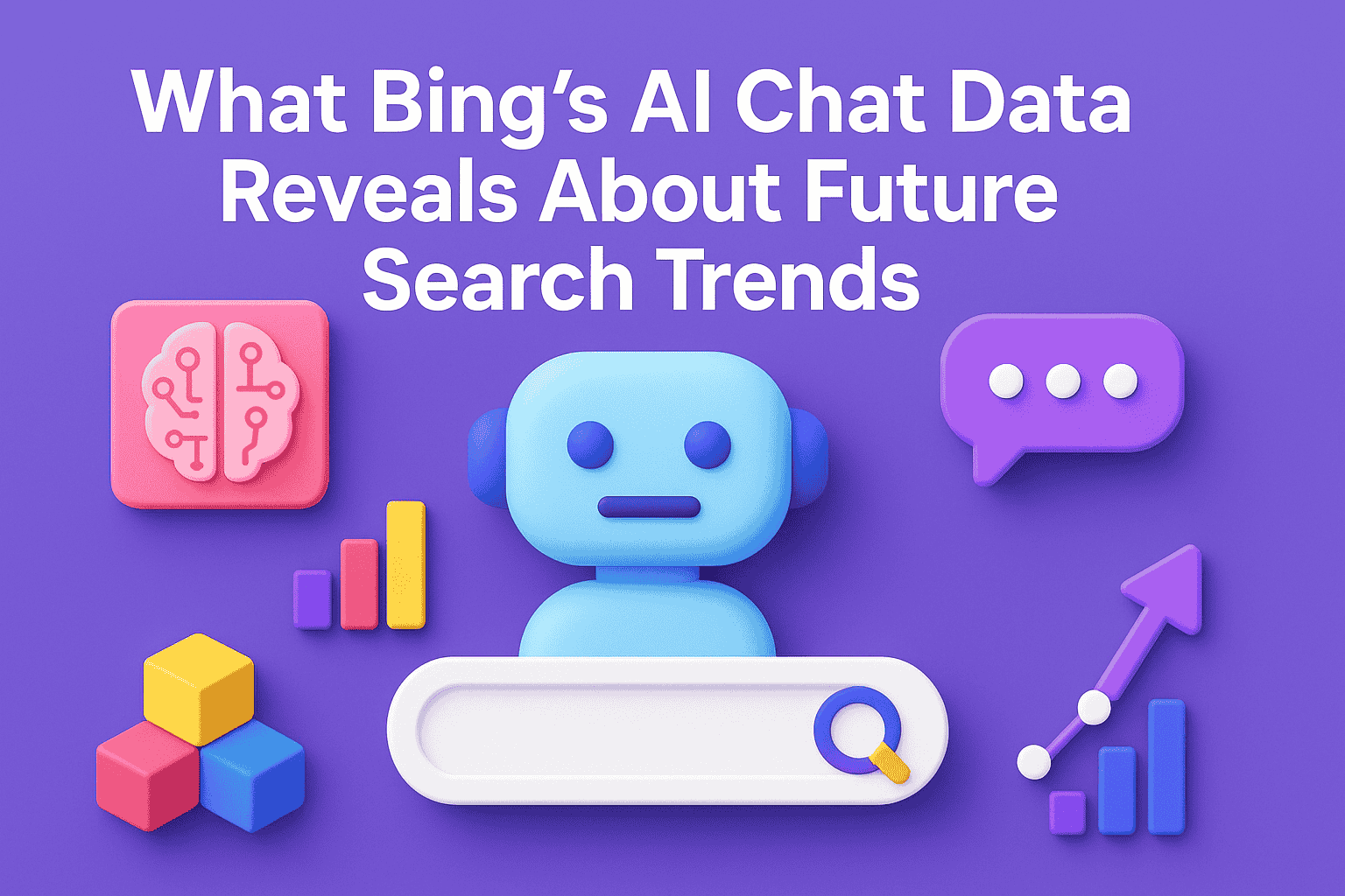 What Bing's AI Chat Data Reveals About Future Search Trends Post The image is a digital illustration promoting Bing's AI chat data insights into future search trends.